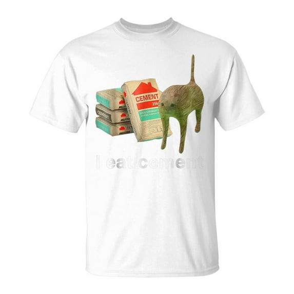 SR I Eat Cement Cursed Cat Oddly Specific Dank Meme T-Shirt