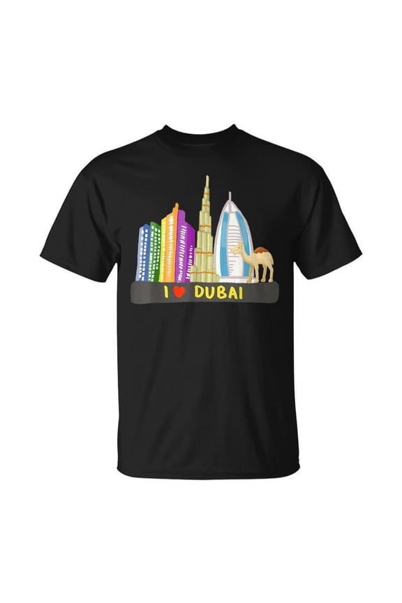 I Love Dubai Uae United Arab Emirates Skyscrapers Camel T-shirt