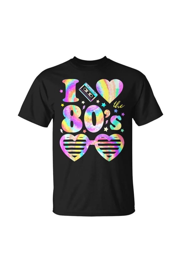 I Love The 80'S I Heart The 80S Tie Dye Colorful 90'S T-Shirt