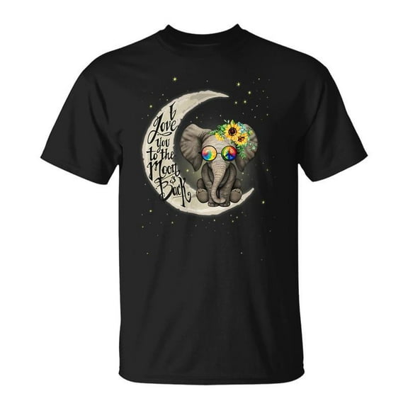 SR I Love You To The Moon And Back Elephant Moon Back T-shirt