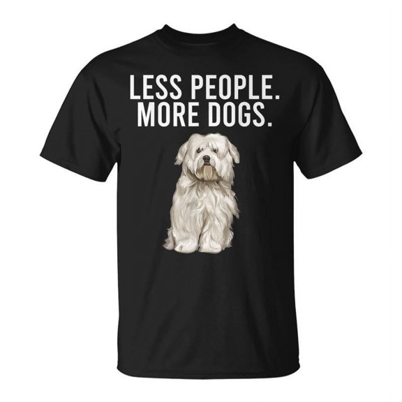 SR Less People More Dogs Coton De Tulear Introvert T-shirt