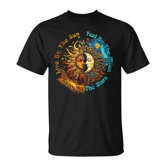 SR Live By The Sun Feel By The Moon Spirituality T-shirt