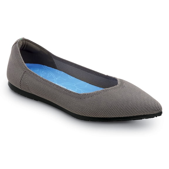 SR Max  Albright, Women's, Modern Grey, MaxTRAX Slip Resistant, Soft Toe, Dress Flat, Work Shoe (9.5 M)