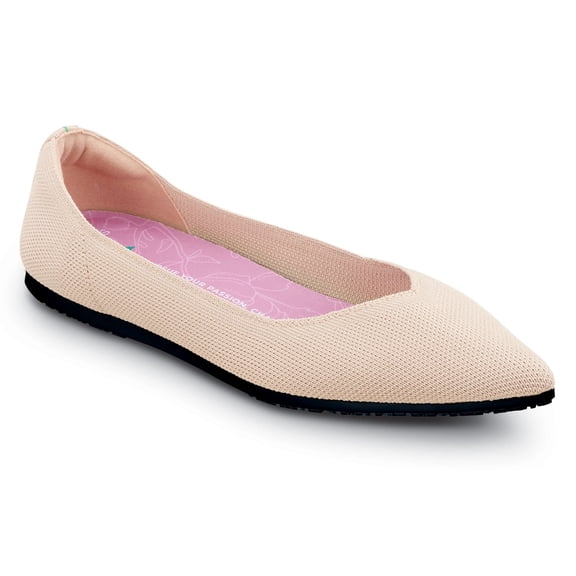 SR Max  Albright, Women's, Pop The Champagne, MaxTRAX Slip Resistant, Soft Toe, Dress Flat, Work Shoe (5.0 M)