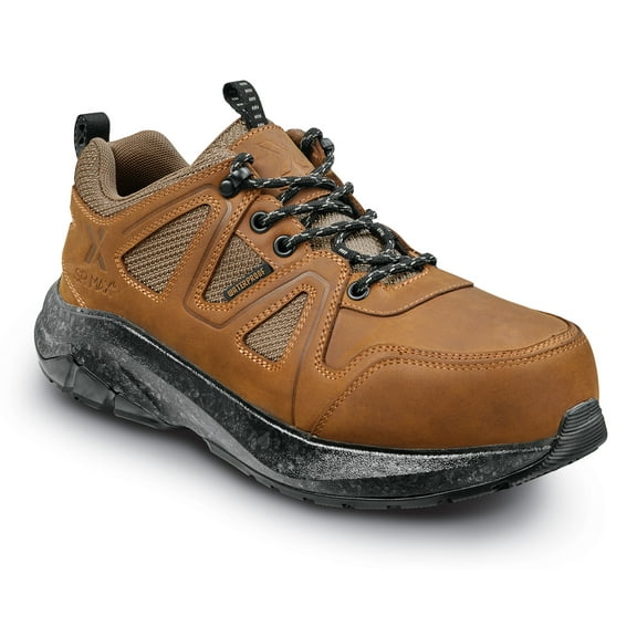 SR Max/Blumaka Linville, Men's, Brown, Steel Toe, EH, WP, MaxTRAX Slip Resistant, Low Hiker Work Shoe (10.5 EW)