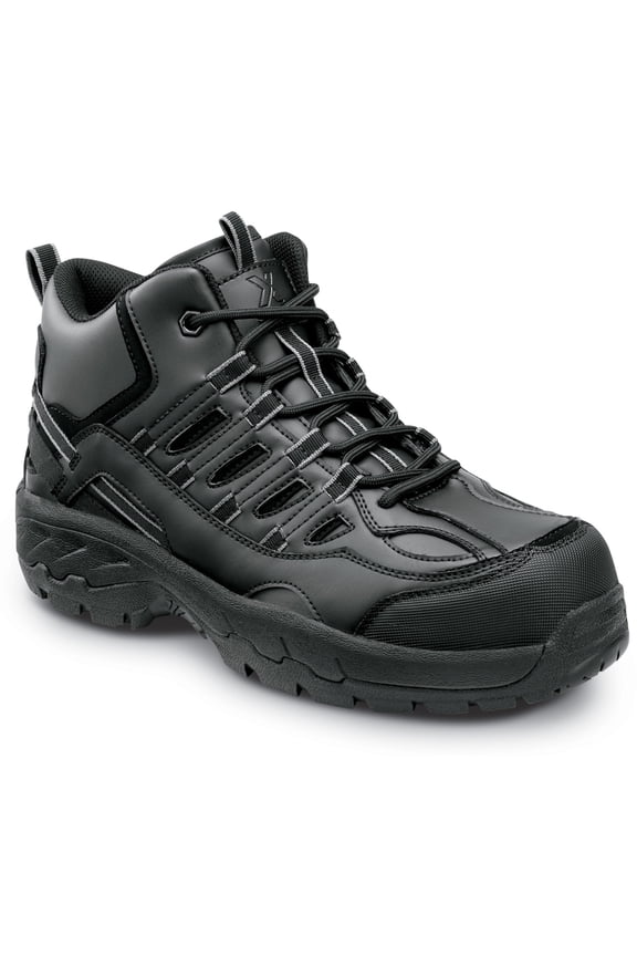 Boone, Men's, Black, Hiker Style Comp Toe, EH, Slip Resistant Work Shoe. (9.0 EW)