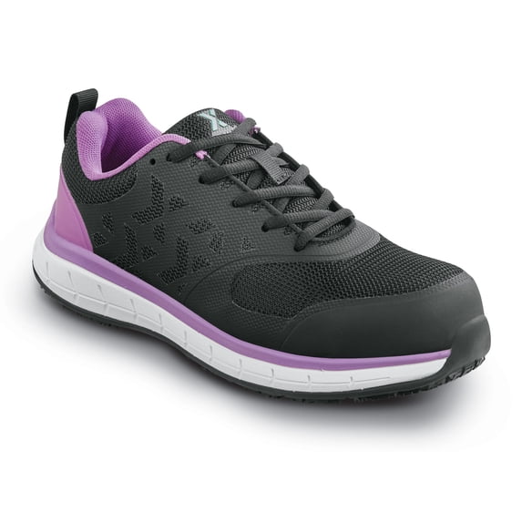 SR Max Dillon, Women's, Black/Purple, Athletic Style, MaxTRAX Slip Resistant, Steel Toe Work Shoe (6.0 M)