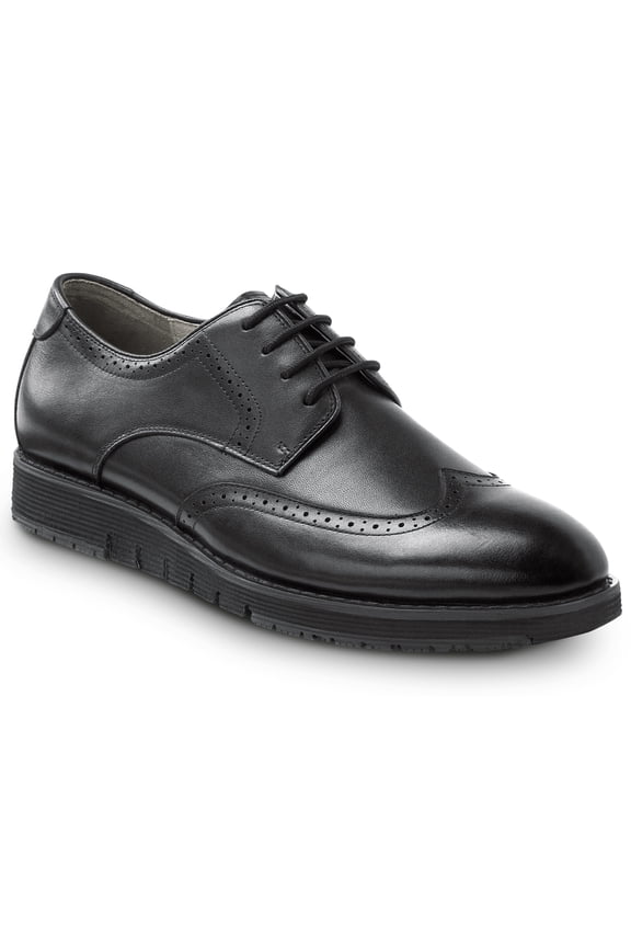 Durham, Men's, Black, Wingtip Dress Style Soft Toe Slip Resistant Work Shoe. (9.0 M)