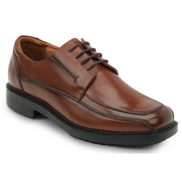 SR Max Manhattan, Men's, Brown, Dress Style Soft Toe Slip Resistant Work Shoe. (7.0 M)