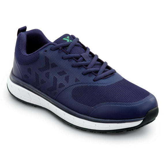 SR Max  Wake, Men's, Dark Blue, Athletic Style, MaxTRAX Slip Resistant, Soft Toe Work Shoe (9.5 EW)