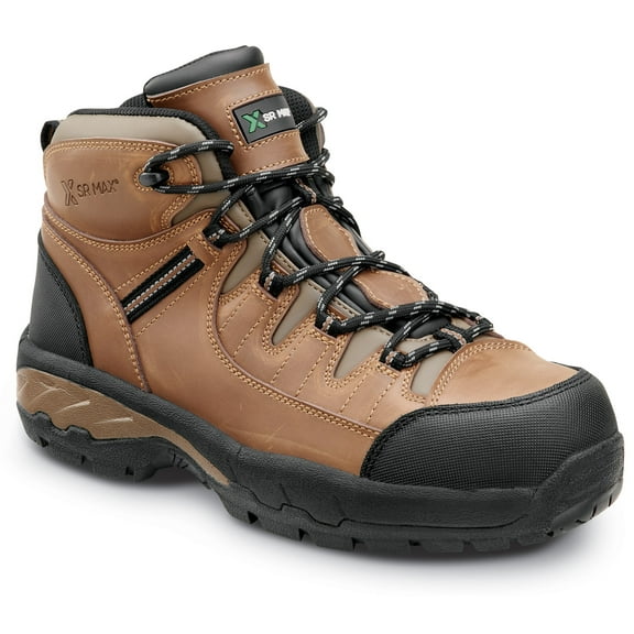 SR Max Winston, Men's, Brown, Hiker Style Comp Toe EH, Slip Resistant Work Shoe. (8.0 EW)