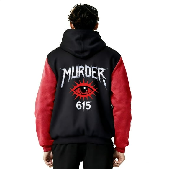 SR Men's Fleece-Lined Full-Zip Hoodie, Lined Long Sleeve Menswear Sweatshirt for Boys, Men, Red Black (S-3XL)