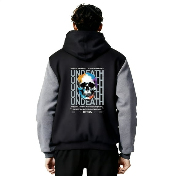 SR Men's Fleece-Lined Full-Zip Hoodie, Lined Long Sleeve Menswear Sweatshirt for Boys, Men, Gray Black (S-3XL)