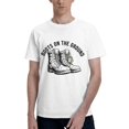 thumbnail image 1 of SR Men's Graphic Tee, Boots Pattern, Men's Short Sleeve Crew Cotton T-Shirt, Sizes S-3XL, White, 1 of 5