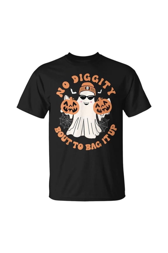No Diggity Bout To Bag It Up Cute Ghost Halloween T-Shirt