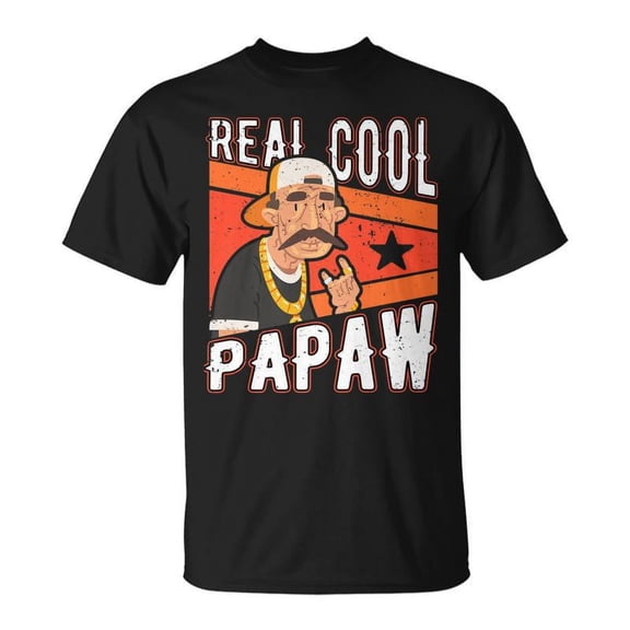 SR Real Cool Papaw Fun Fathers Day Grandathers Papa Dad Pops T-shirt