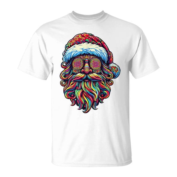 SR Retro Psychedelic Christmas Santa Claus T-Shirt