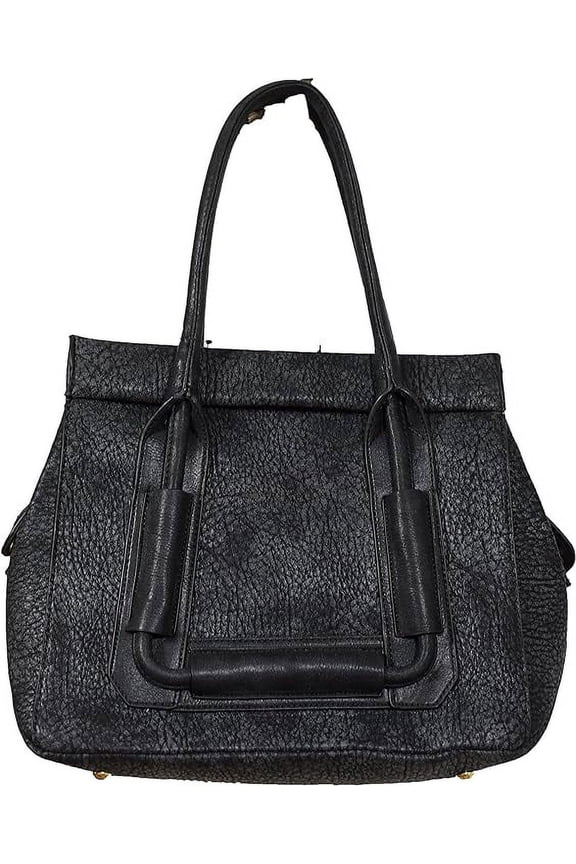 SR SQUARED BY SONDRA ROBERTS Large Distressed Metallic Satchel