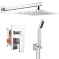 thumbnail image 1 of SR SUN RISE Wall-Mounted Rain Shower System with Hose, Rough-in Valve & Rainfall Head - Polished Chrome, 1 of 8