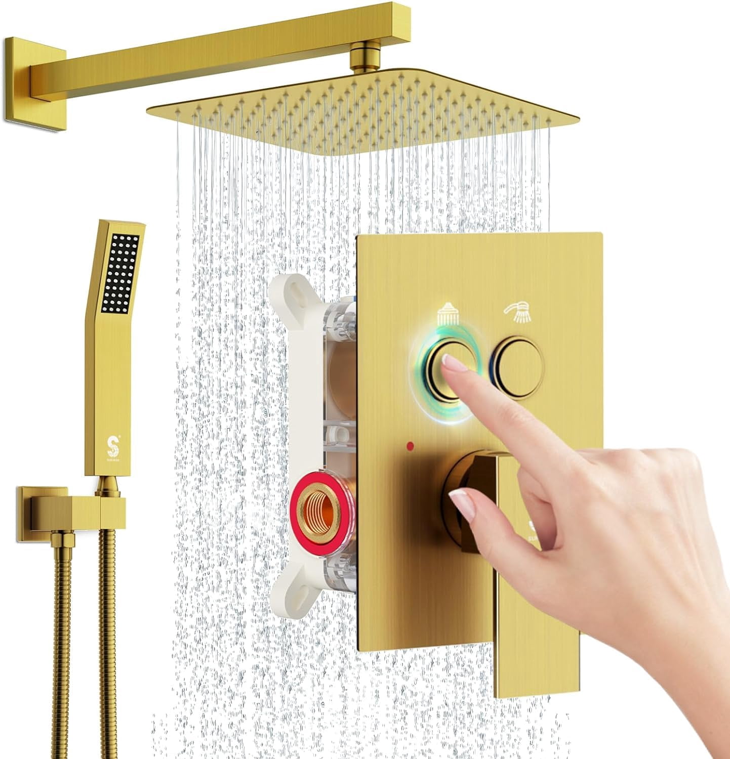 SR SUN RISE Shower System with Push Button Diverter Bathroom Luxury 10 ...