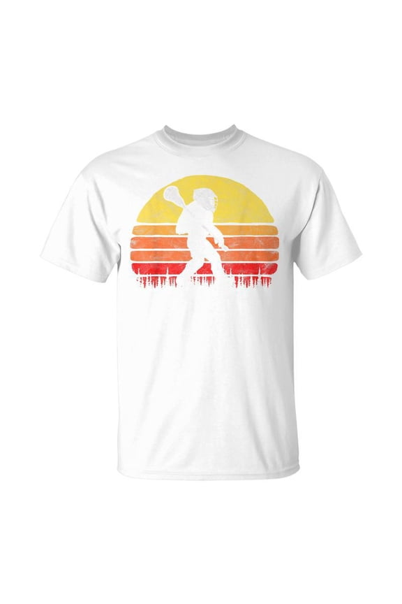 Sasquatch Lax Bigfoot Lacrosse Vintage 80S Sunset T-Shirt