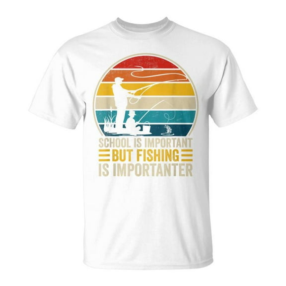SR School Is Important But Fishing Is Importanter Boys T-Shirt