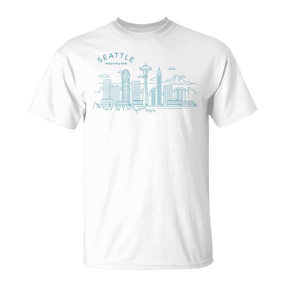 SR Seattle Skyline Vintage Seattle Washington T-Shirt