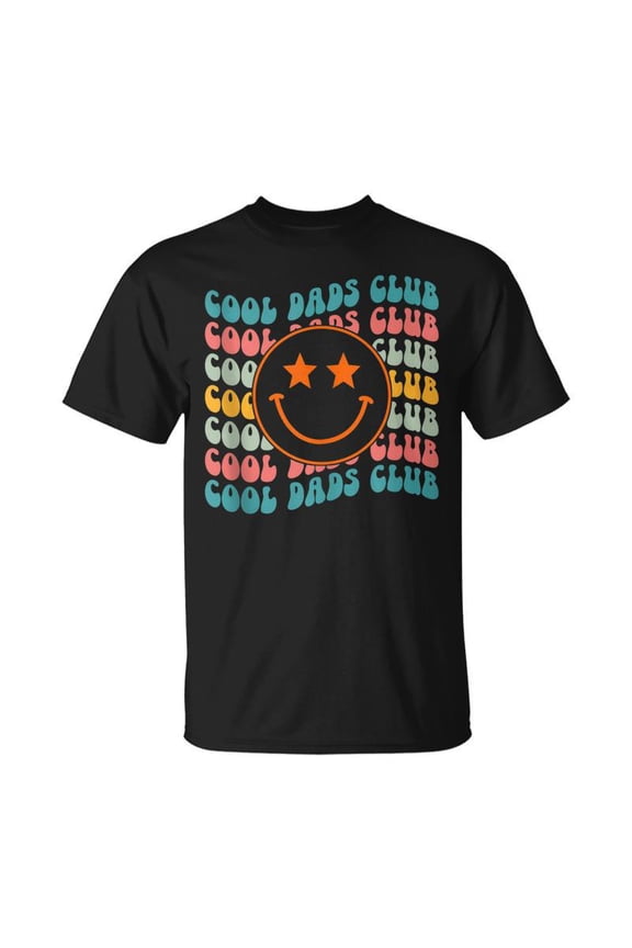 Smile Face Cool Dads Club Retro Groovy Fathers Day Hippie T-shirt