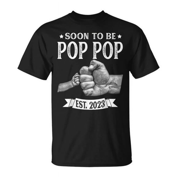 SR Soon To Be Pop Pop Est2023 Retro Fathers Day New Dad T-shirt
