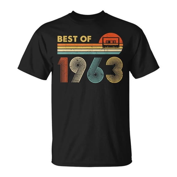 SR Vintage Best Of 1963 58Th Birthday Retro Cassette Tape T-shirt