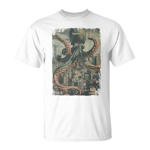 SR Vintage Octopus Kraken Monster Horror Poster Kraken T-Shirt