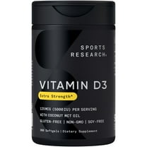 Sports Research® SR Vitamin D3 5000 IU with Coconut MCT Oil - High Potency Vitamin D Supplement (360 Softgels)