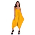 thumbnail image 1 of SR Women's Casual Solid Spaghetti Strap Loose Fit Harem Jumpsuit, X-Large, Mustard, 1 of 4