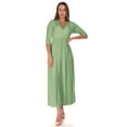thumbnail image 1 of SR Women's Casual Wrap Floor Length Maxi Dress, 5X, Sage, 1 of 5