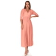 thumbnail image 1 of SR Women's Casual Wrap Floor Length Maxi Dress, Medium, Peach, 1 of 5