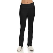 SR Women's Cotton High Waist Straight Leg Active Yoga Workout Pants (Size: XS-5X), Large, Black