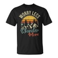 thumbnail image 1 of SR Worry Less Wander More Nomadic Camper Van Dweller Quote T-shirt, 1 of 5