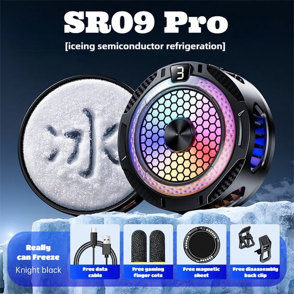 SR09 Pro Extreme Cooling Phone Cooler Semiconductor Magnetic Back-clip 2 in 1 for IPhone/Xiaomi/VIVO/OPPO Universal Ice Radiator