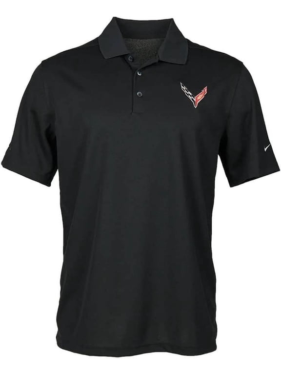 C8 Corvette Z06 Polo Shirt w/Embroidered Logo Black, Large