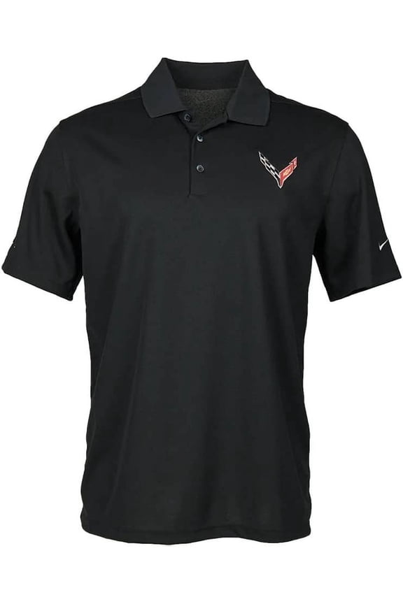 C8 Corvette Z06 Polo Shirt w/Embroidered Logo Black, Medium