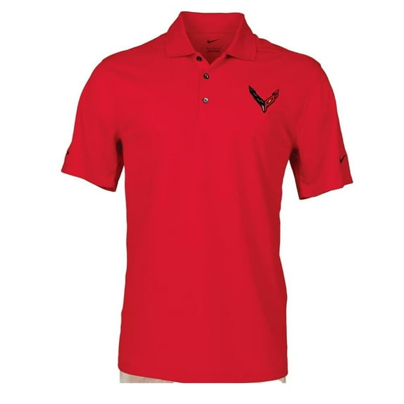 SR1 Performance C8 Corvette Z06 Polo Shirt w/Embroidered Logo Red, XX-Large