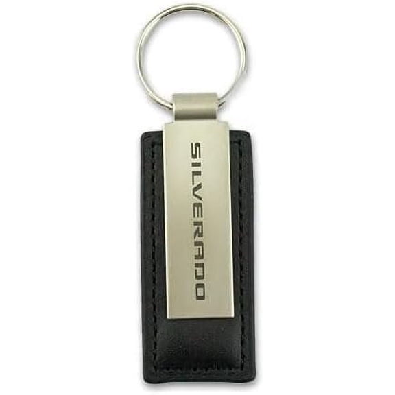SR1 Performance Chevy Silverado Metal/Leather Keychain - Officially Licensed Chevrolet Key Tag