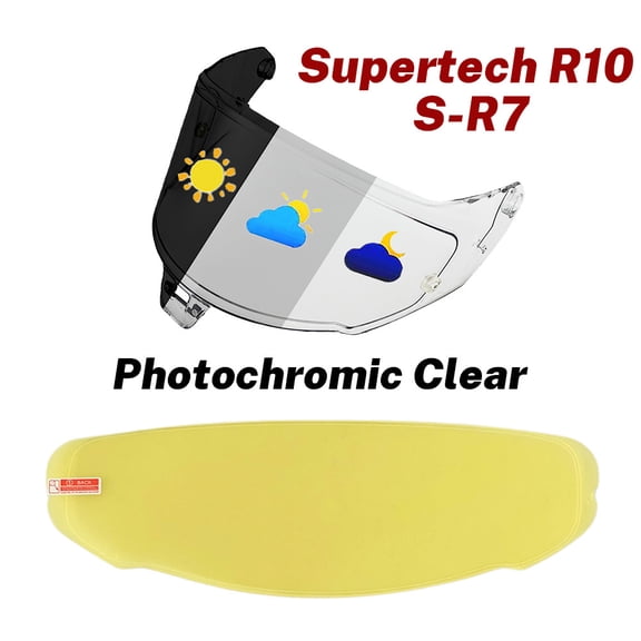 R10 Photochromic Visor for Alpinestars Supertech S-R7 Helmet Face Shield with Anti Fog Film