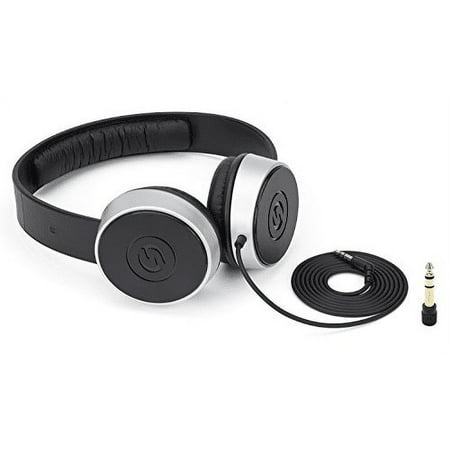 Samson - SR Wired On-Ear Headphones - Silver, Black