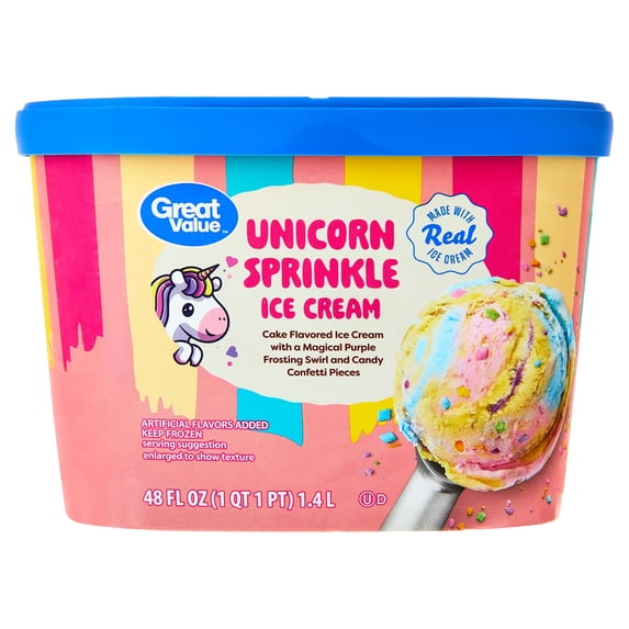 Great Value Unicorn Sprinkle Ice Cream, 48 fl oz