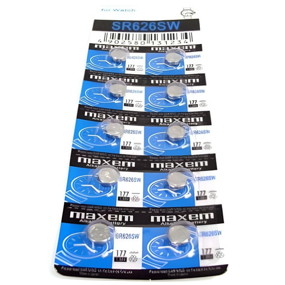 SR626SW / 377 Silver Oxide Button Cells, 1.55V, 10-Pcs Card