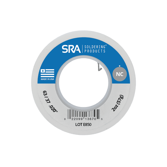 SRA No-Clean Flux Core Solder, 63/37 .020-Inch, 2 Ounce Spool