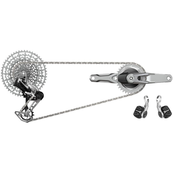 SRAM 1987 Eagle Transmission Power Meter Groupset - 170mm, 32 and 34t Chainrings, POD Controllers, 10-52t Cassette, Rear