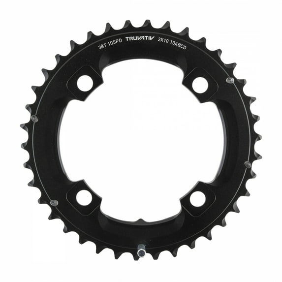 SRAM 38T 10sp BCD 104mm 4-Bolt Outer Chainring for L-Pin GXP Aluminum - Black - 11.6215.188.440