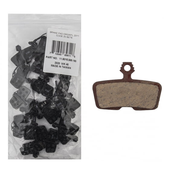 SRAM Disc Brake Pads - Organic Compound, Steel Backed, Quiet, For Code/Code R/Code RSC/Guide RE, Bulk Box of 20